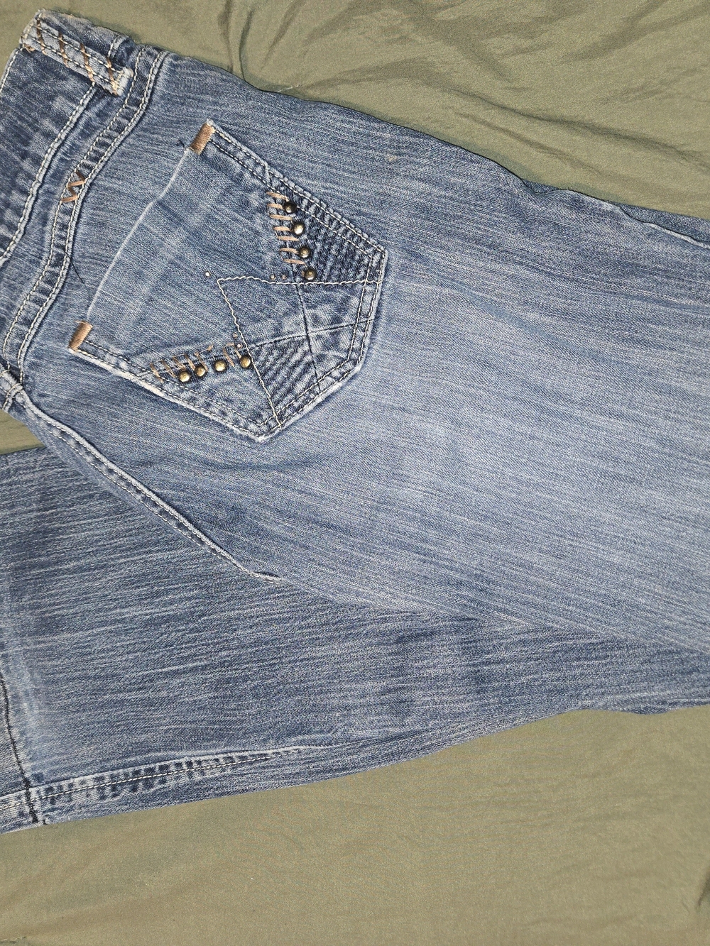 Wrangler Light Blue Flare Jeans with Stud Accents
